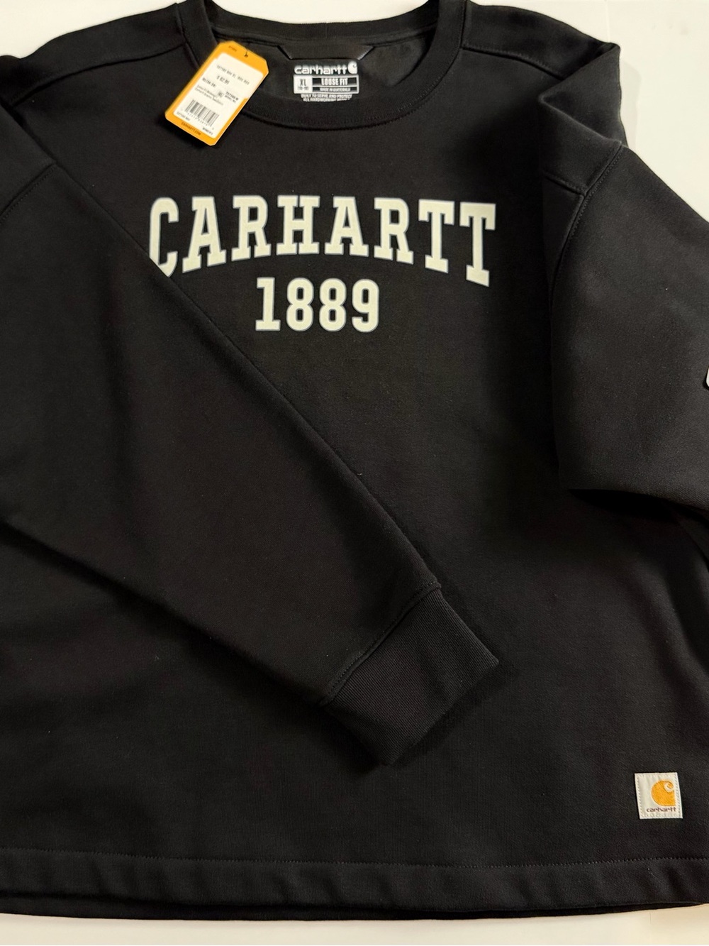 Carhartt Women’s XL Loose Fit 1889 Graphic Crewneck Sweatshirt Black NWT 107160
